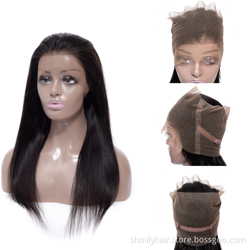 Brazilian Straight Pre Plucked Raw Virgin Cuticle Aligned Human Hair Lace Front Wig With Baby Hair Swiss 360 Lace Frontal Wig